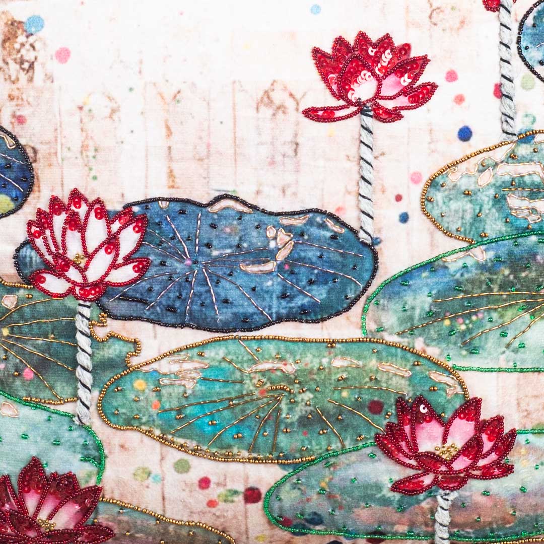 Designer Lotus Flower Cushion Cover for Sofa & Living Room