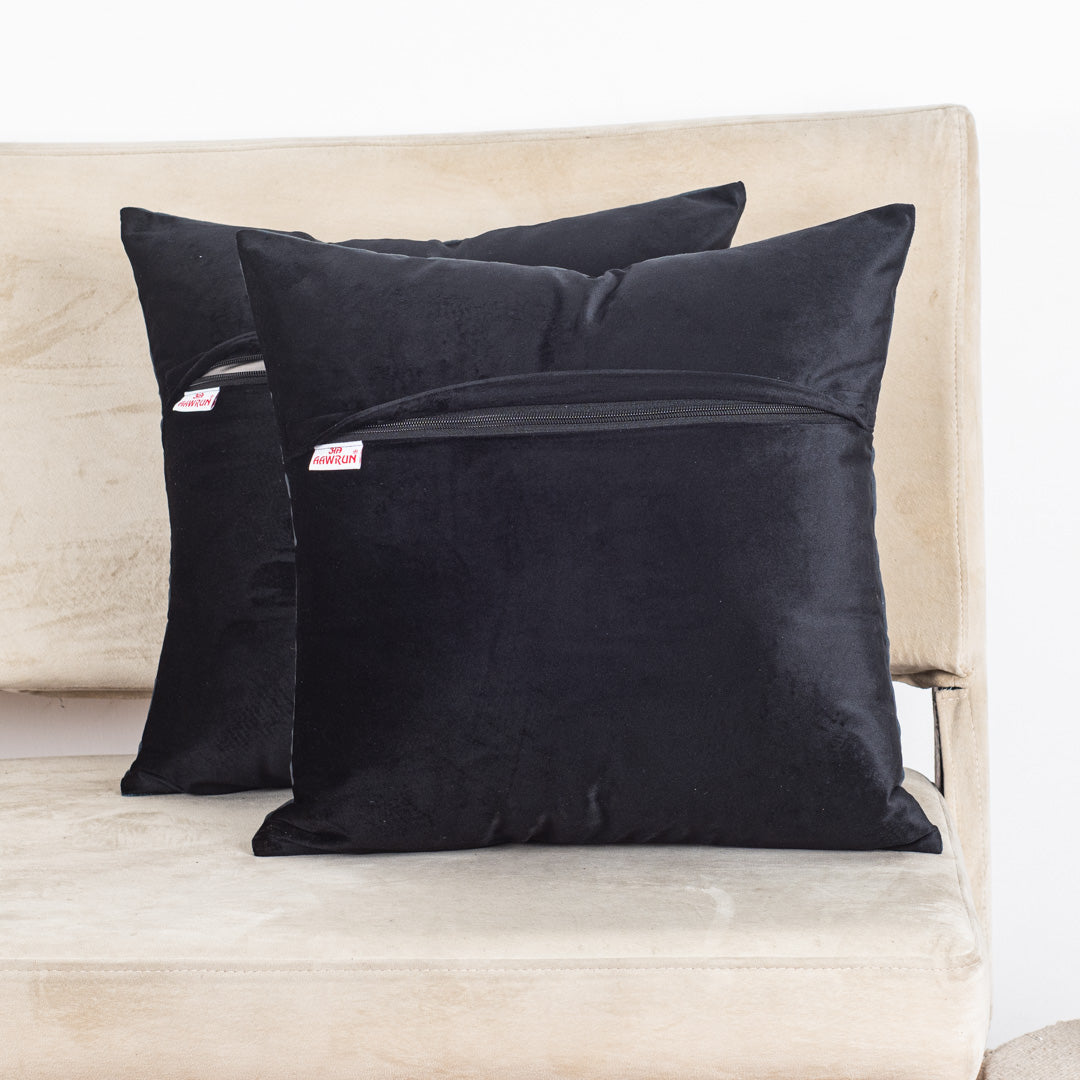 Designer Elephant Motif Cushion Cover with Decorative Embellishments