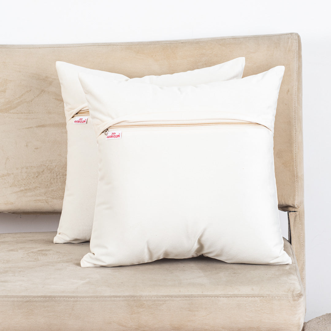 Designer Elephant Motif Cushion Cover with Decorative Embellishments