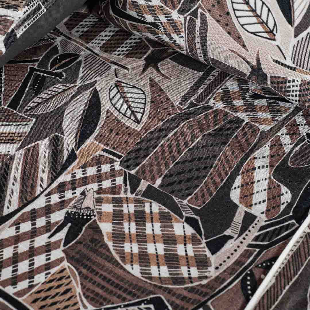 Brown Forest King Size (100x108)-Inch Bedcover Set (1+2+2)