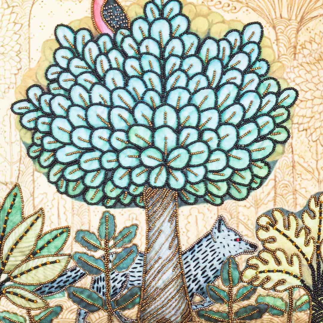 Rain Forest Design Velvet Cushion Cover