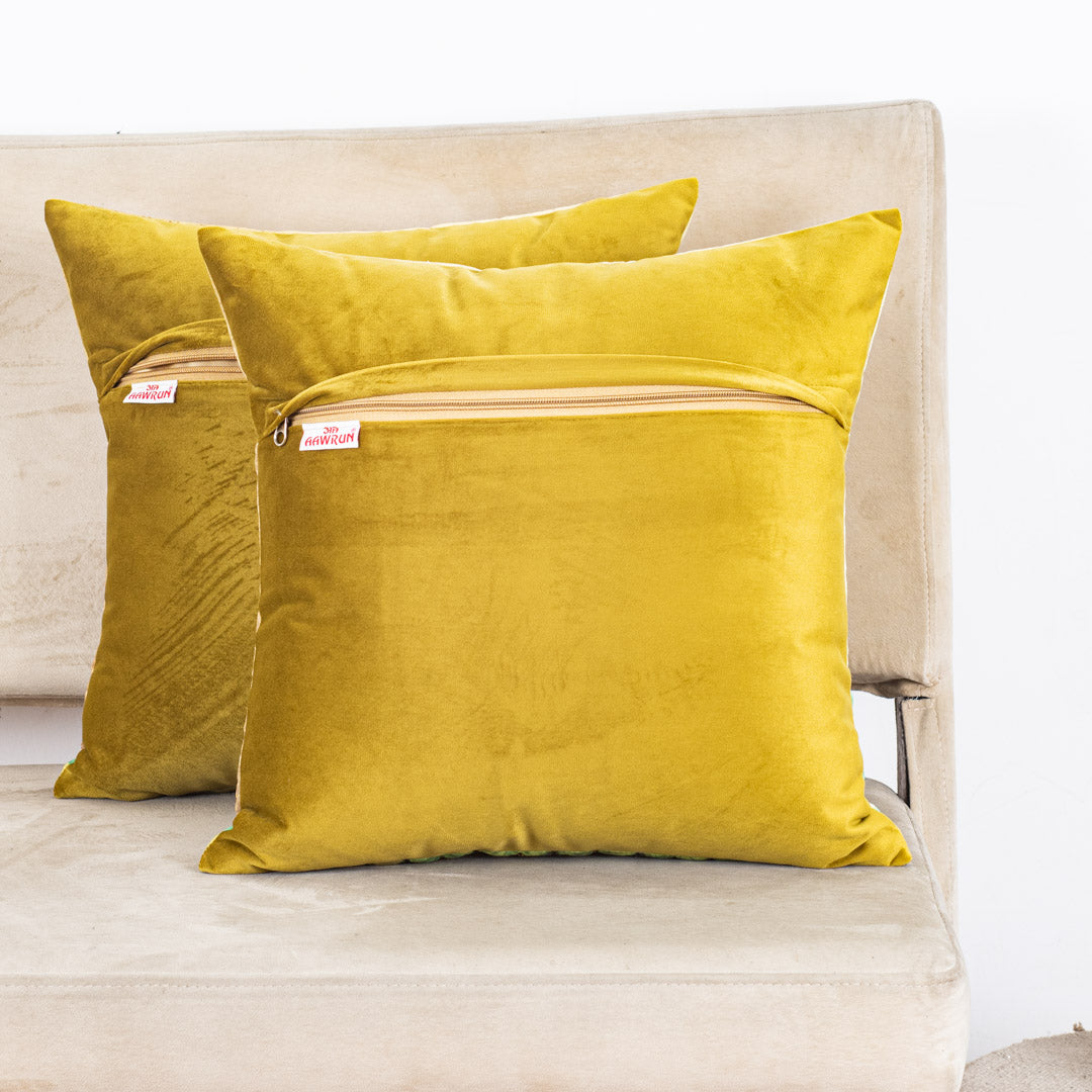 Rain Forest Design Velvet Cushion Cover