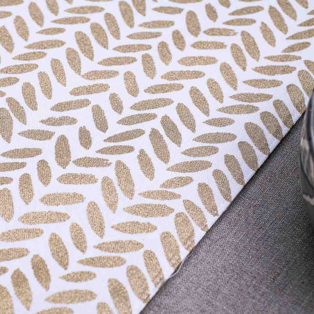 Golden Leaf Cotton Foil Print Table Mat