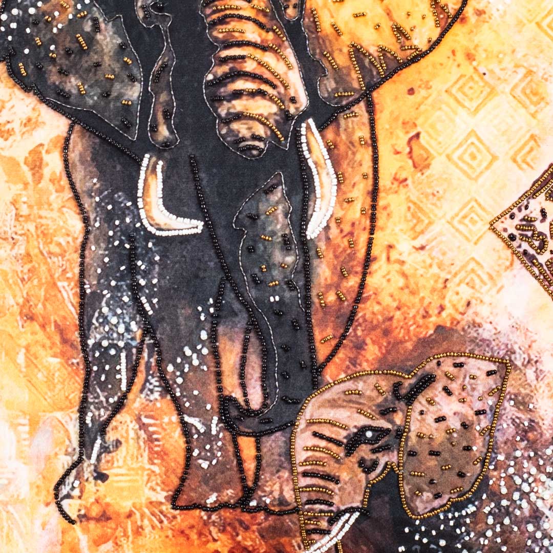 Mother Elephant Cushion Cover with Handwork
