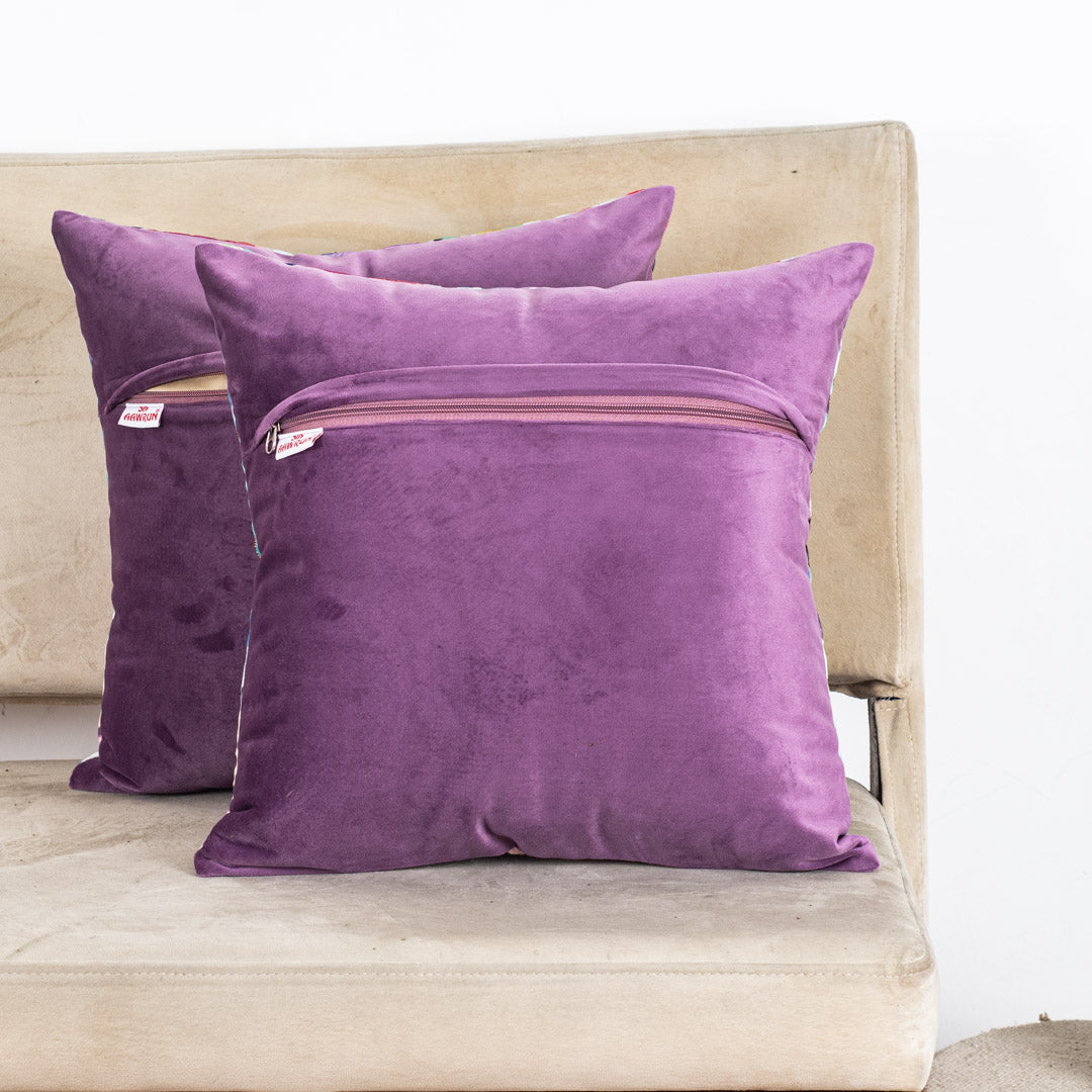 Embroidered Rose Dew Drop Cushion Cover