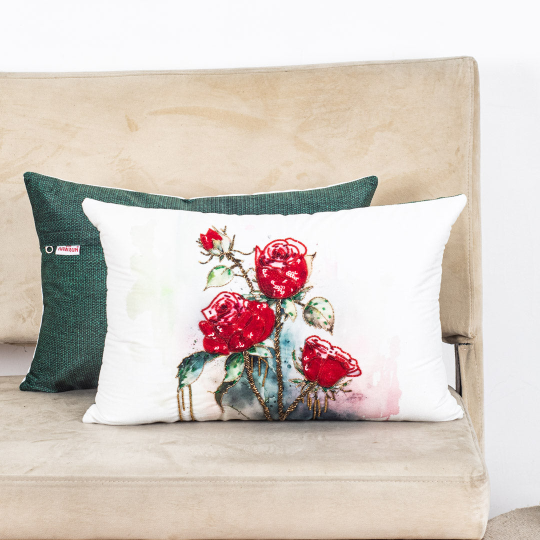 Premium Red Roses Cushion Cover
