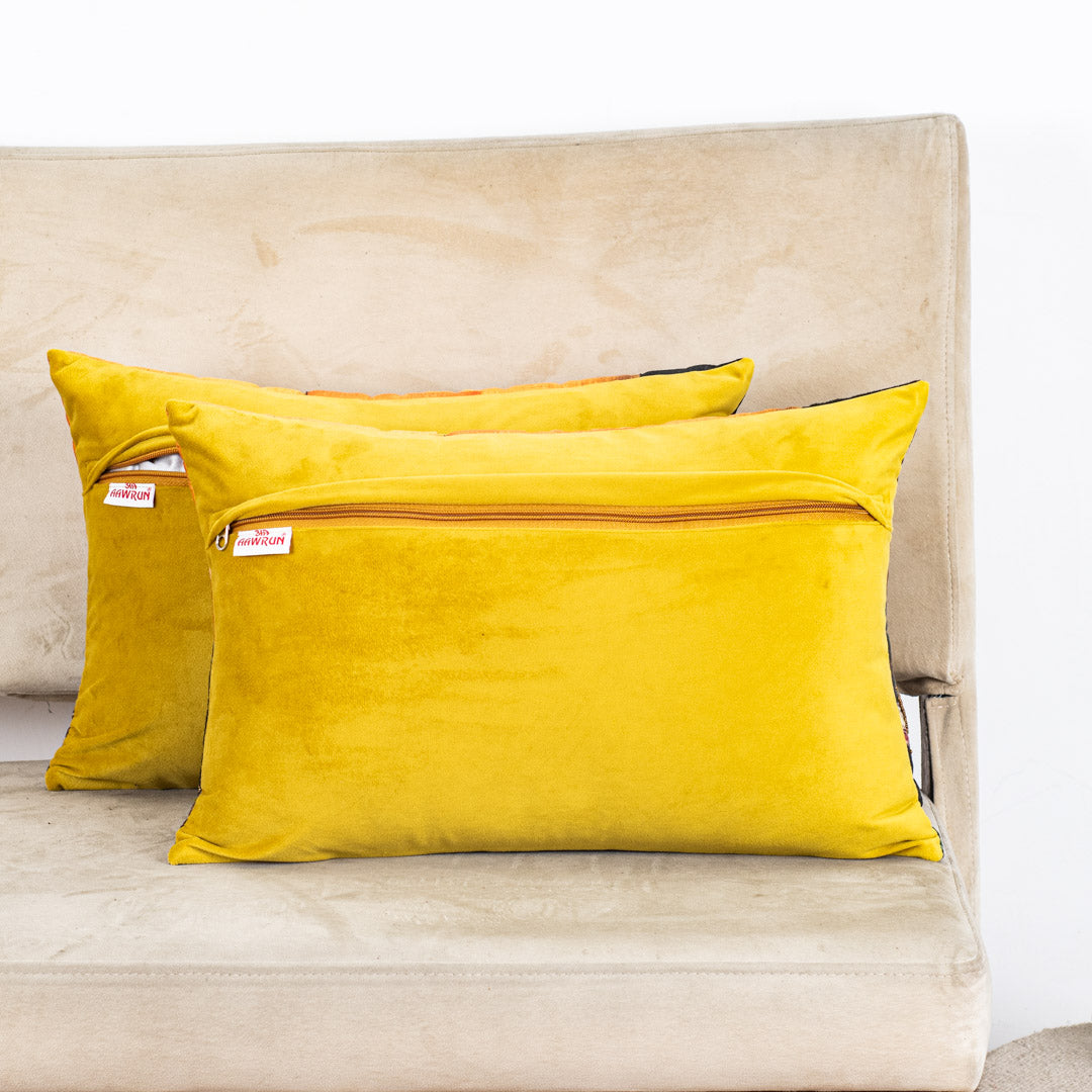 Graceful Lotus Embroidered Cushion Cover