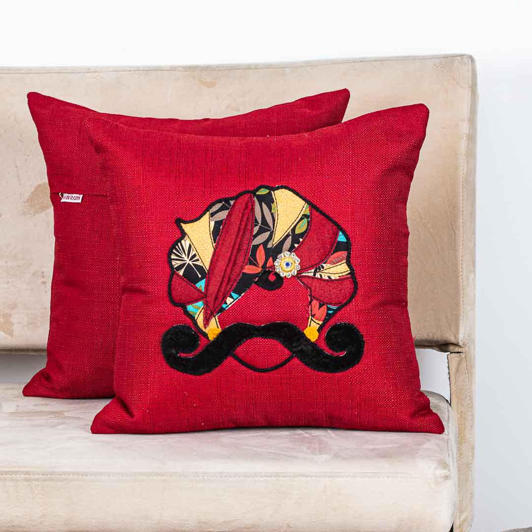 MR. RAJASTHAN And MRS. RAJASTHAN Combo Traditional Cushion Cover