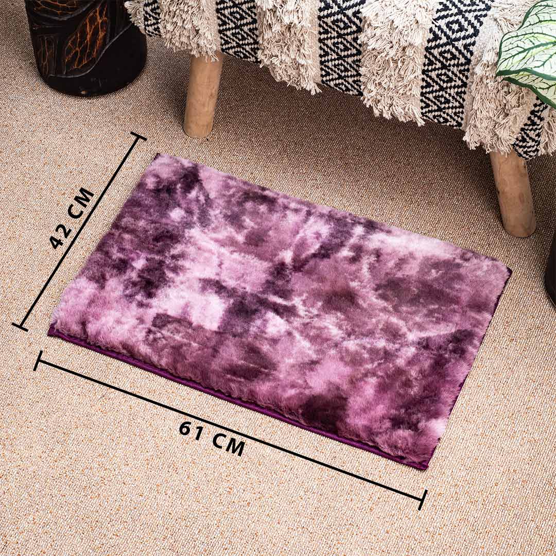 Premium Purple Multi Rabit Fur Tye Dye Door Mat Shead Three