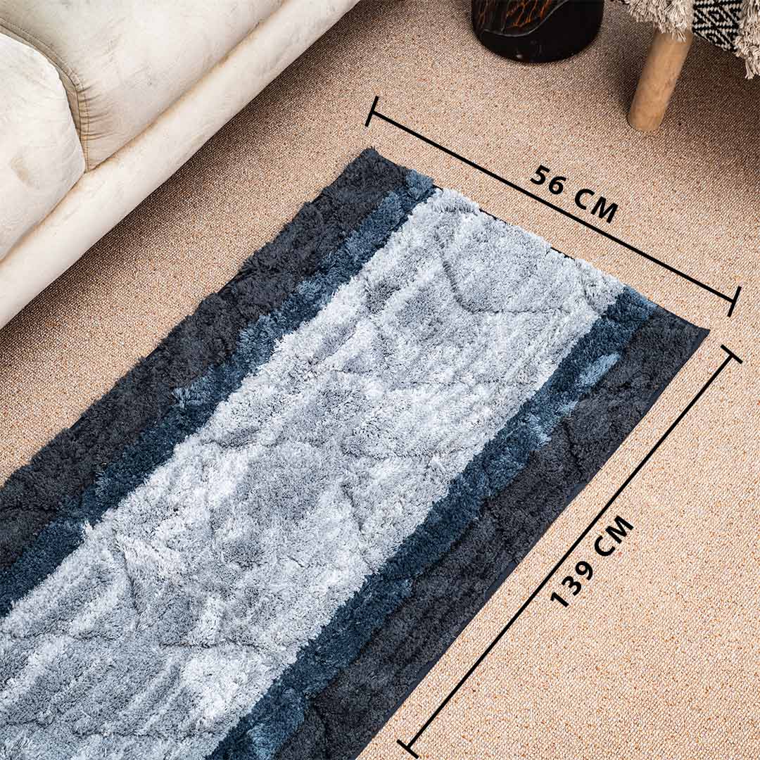 Premium Black Grey Micro Runner Carpet Design Two