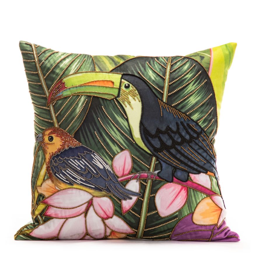 Tropical Toucan Design Cushion Cover