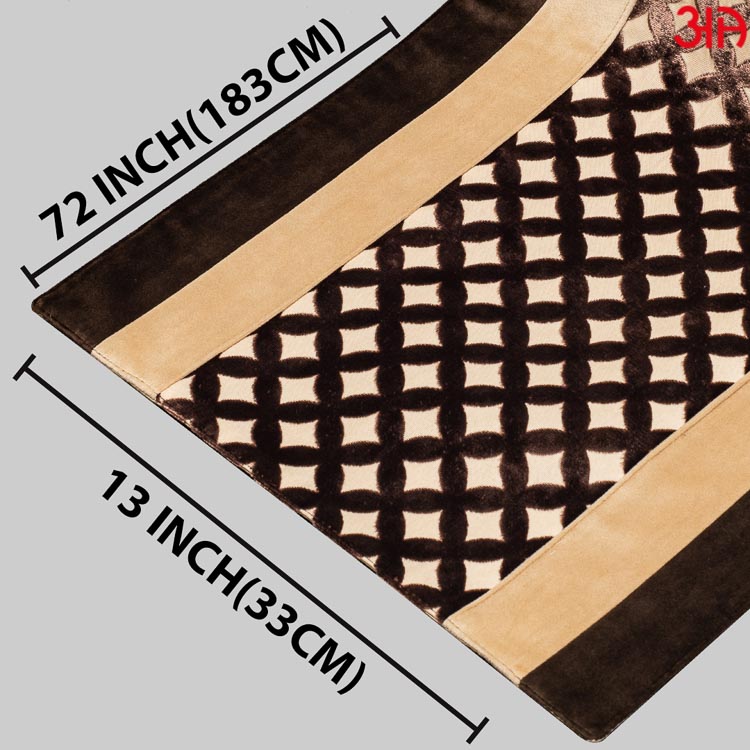 Brown And Beige Cross Design Table Runner (13x72) Inch