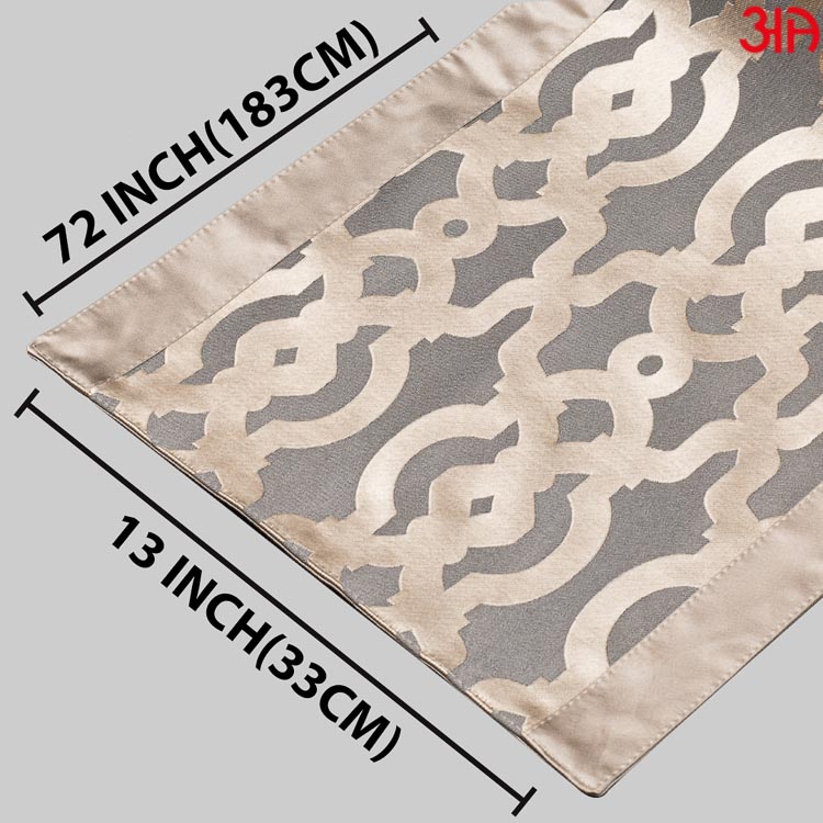 Gold And Silver Abtrcact Pattern Table Runner (13x72) Inch