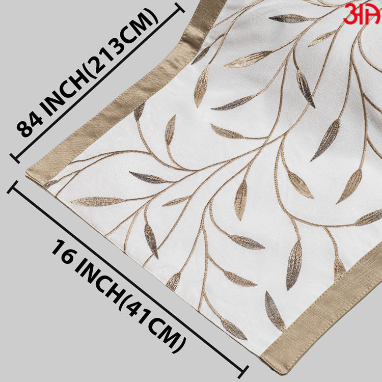Golden Wheat Geometric Pattern Bed Table Runner (16x84) Inch