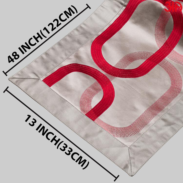 Red Abstract Circles Printed Table Runner (13x48) Inch