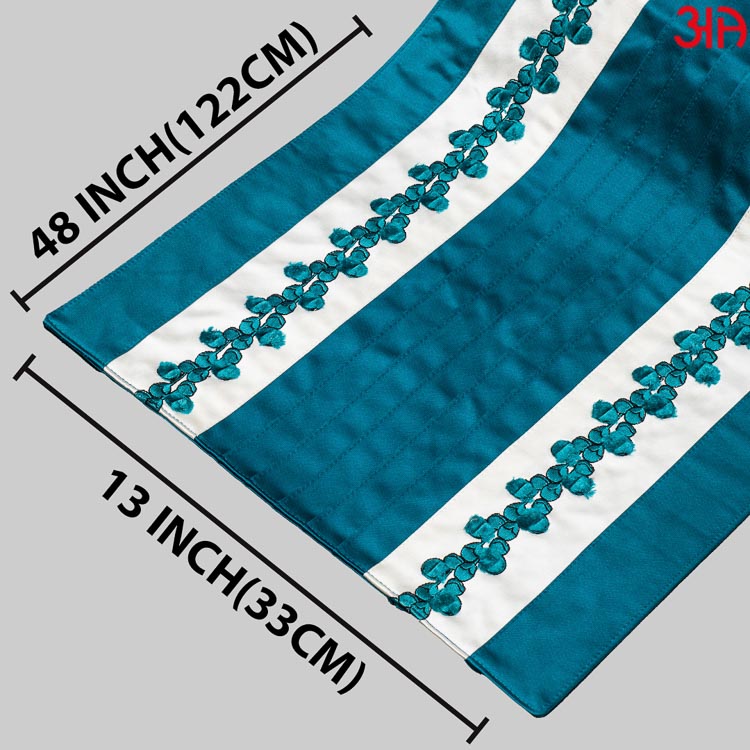 Blue And White Oriental Table Runner (13x48) Inch