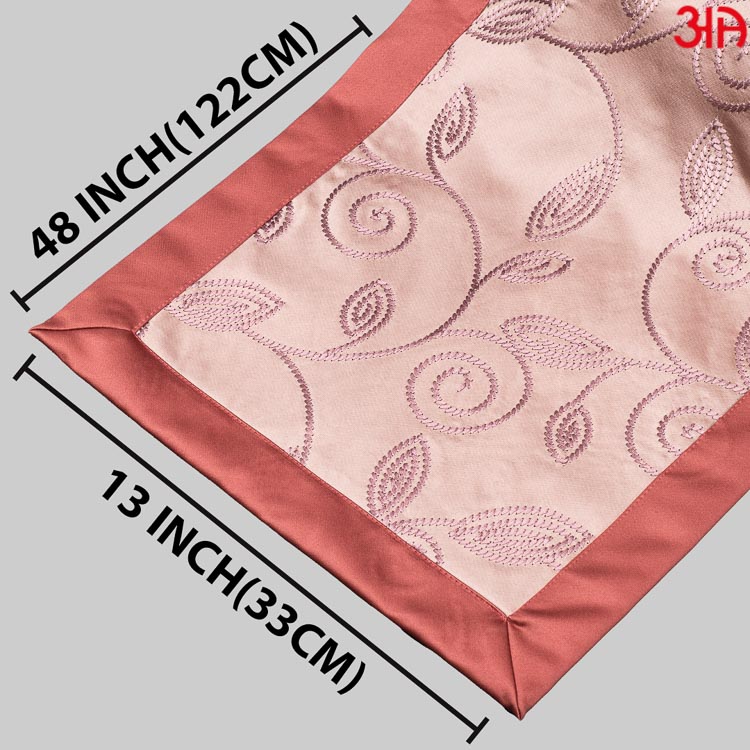 Peach Embroidered Table Runner (13x48) Inch