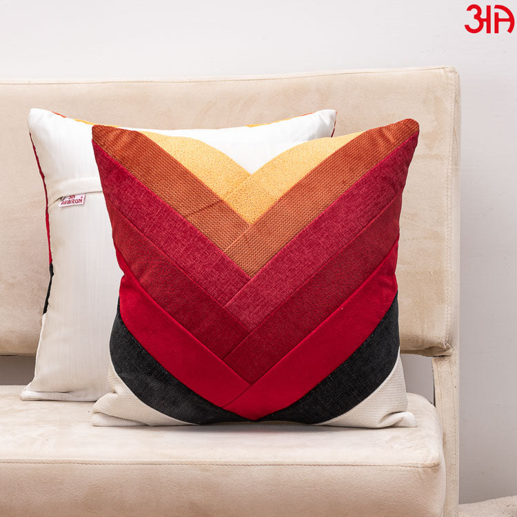 v-stripe red cushion cover