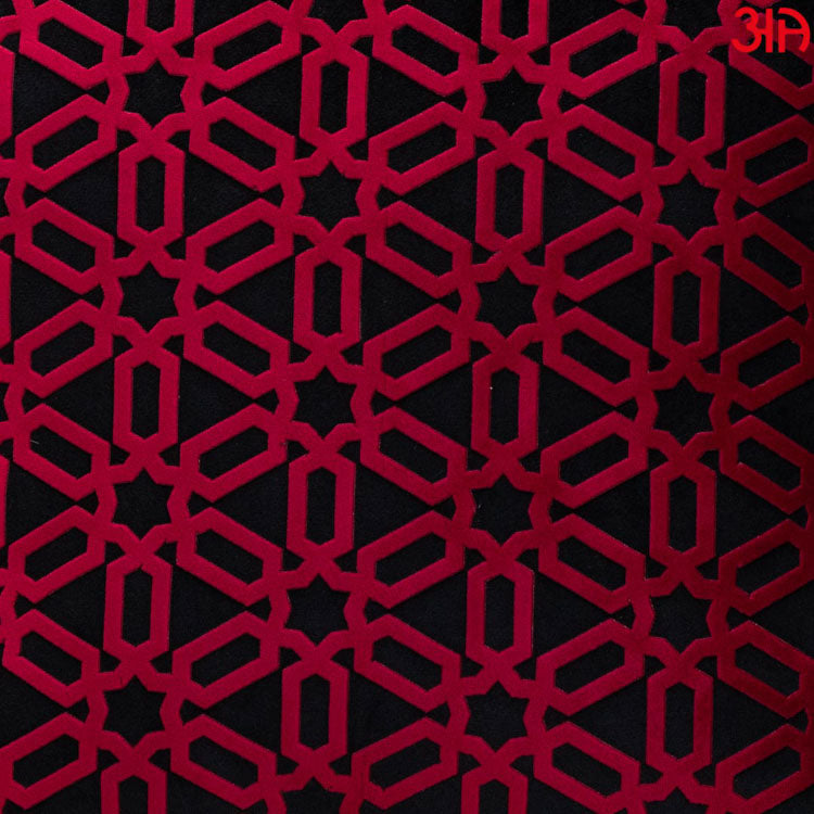 maroon Velvet Abstract Pattern Cushion Cover3
