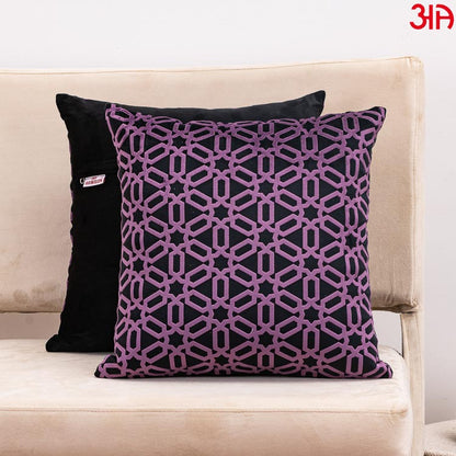 Purple Velvet Abstract Pattern Cushion Cover