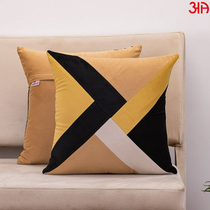 yellow black abstract cushion