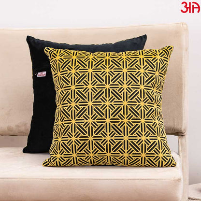 black yellow abstract art cushion covers