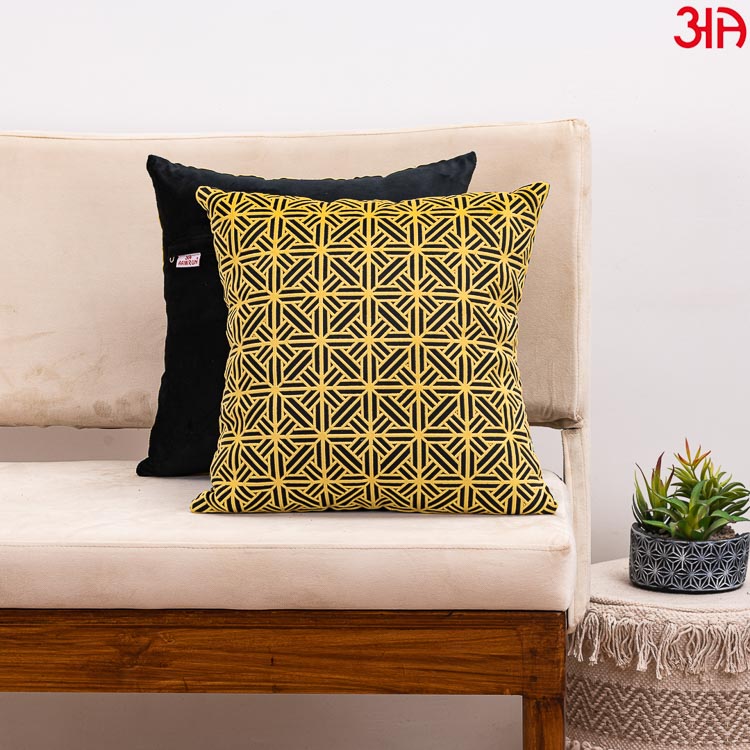 black yellow abstract art cushion covers2