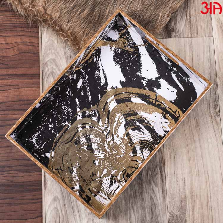 abstract design wooden serving tray