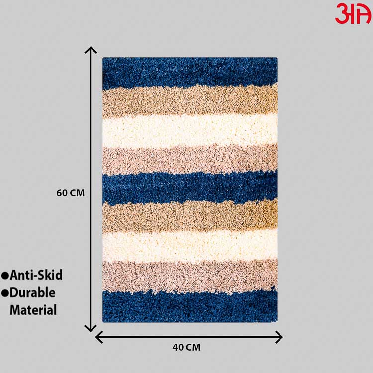 Strip Pattern Soft Door Mat blue white