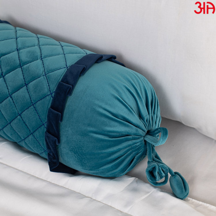 aqua velvet bolster cover3