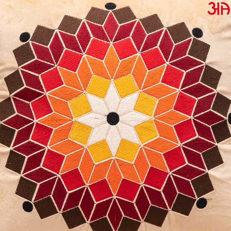beige colorful cube floral cushion3