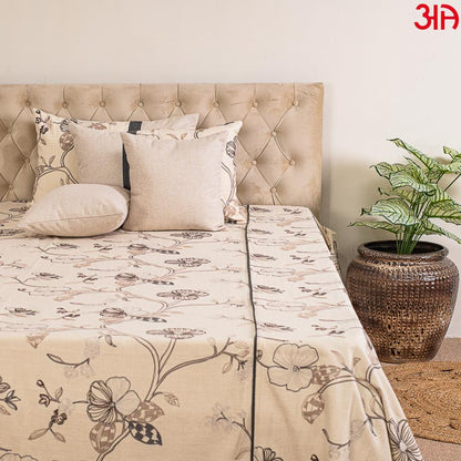 brown jacquard mix bed cover
