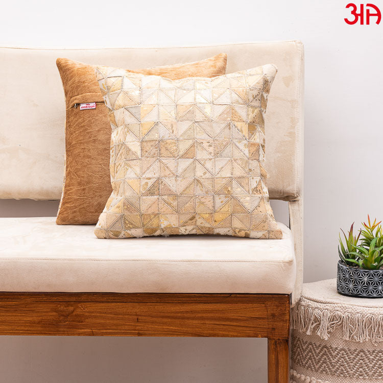 beige leather cushion cover2