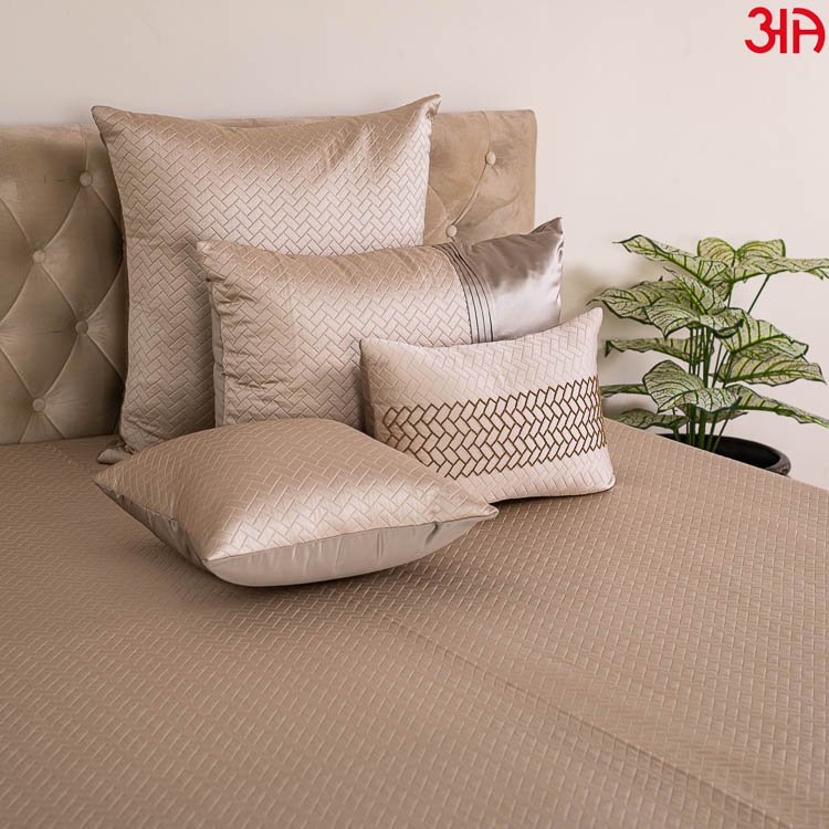 beige brick designer bed cover set2