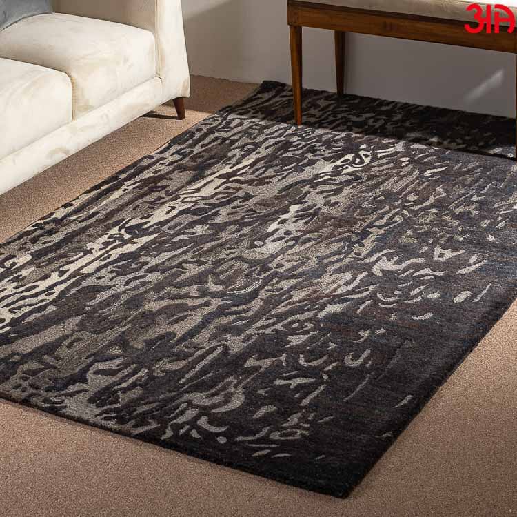 black abstract design carpet