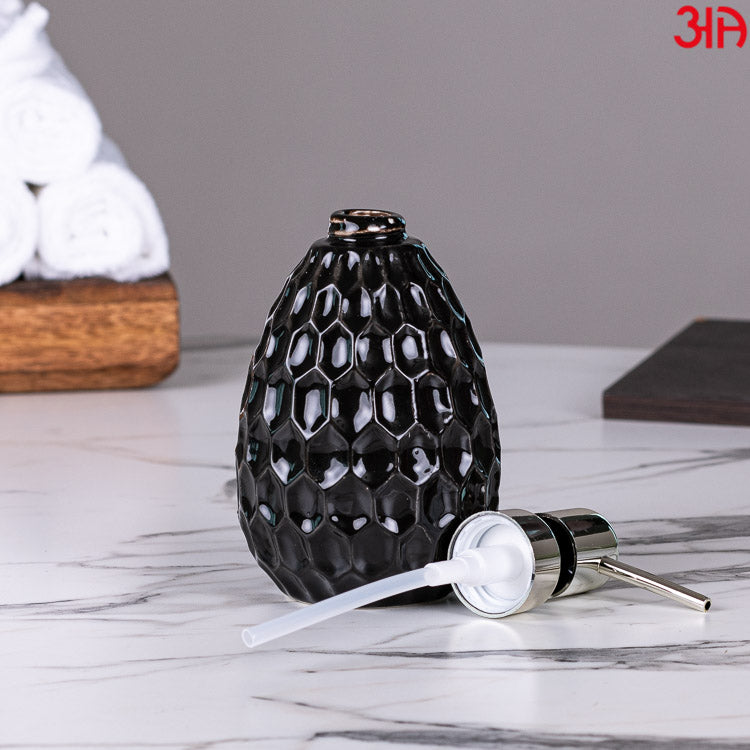 black hexagon cut soap dispenser4