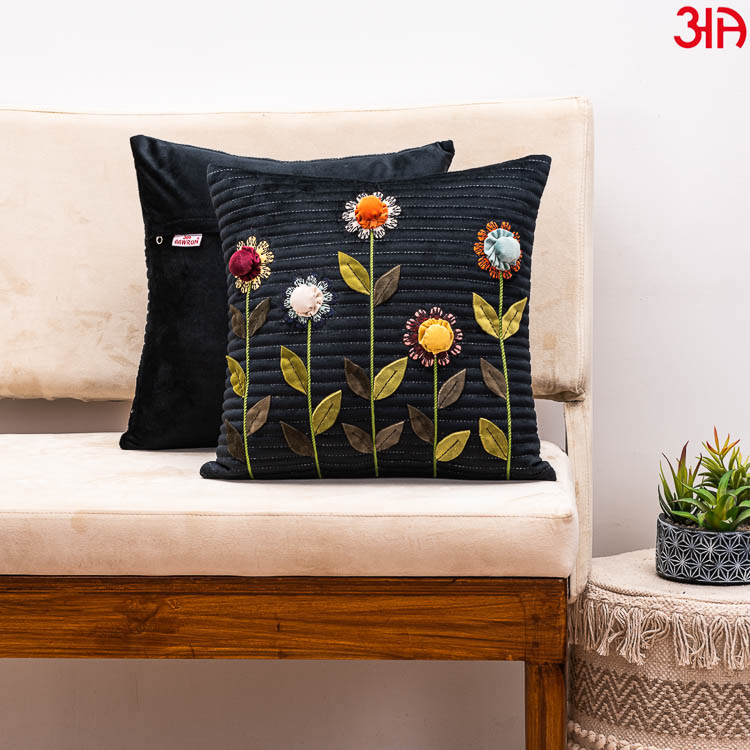 Flower Bloom Throw Pillow Cover2