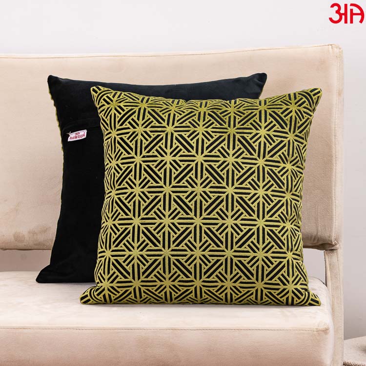black green abstract art cushion covers