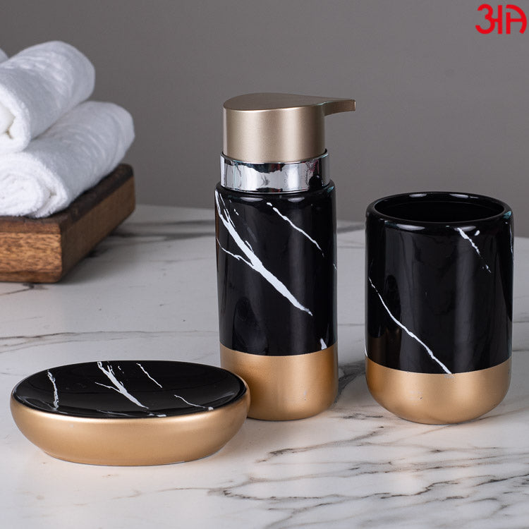 black marble bathroom set