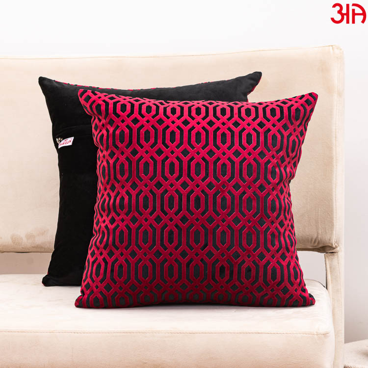 black maroon velvet designer cushion covers