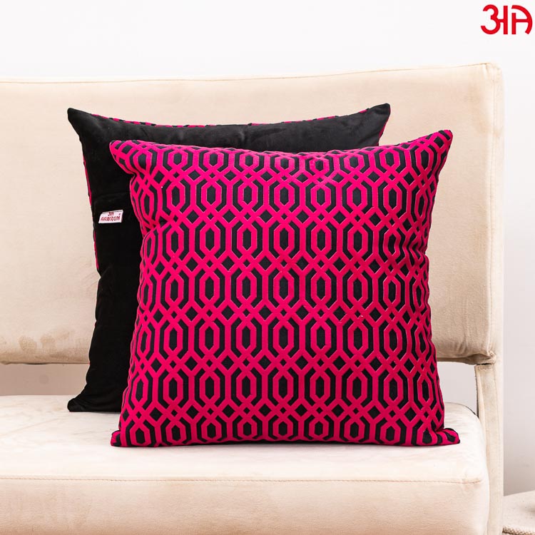 black pink velvet designer cushion covers
