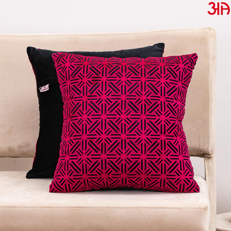 black pink abstract art cushion covers