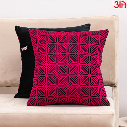 black pink abstract art cushion covers
