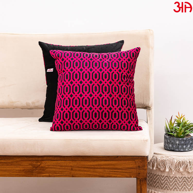black pink velvet designer cushion covers2