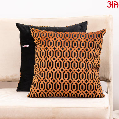 black rust velvet designer cushion covers