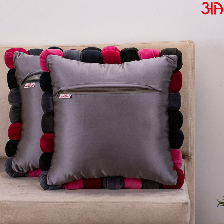 black bubble velvet cushion3