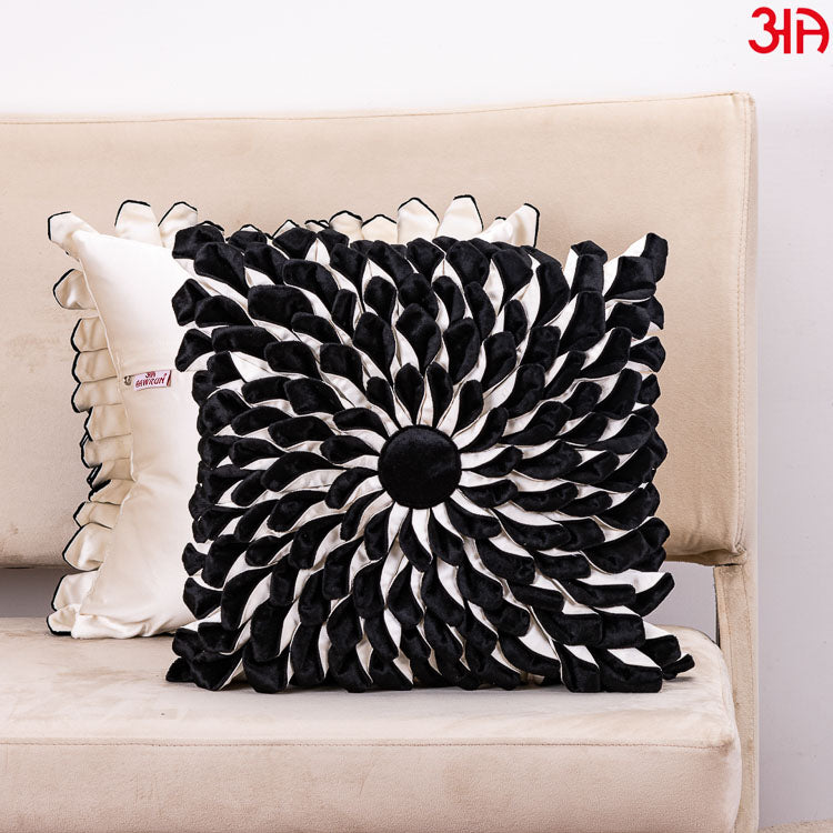 black sunflower cushion cover1