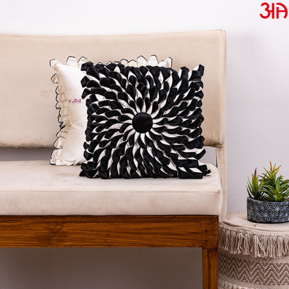 black sunflower cushion cover2