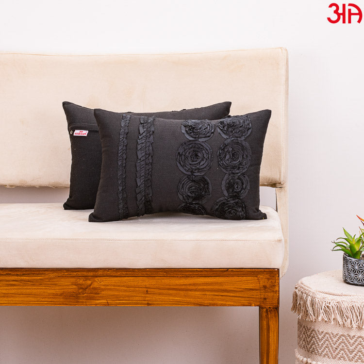 black taffeta cushion cover2