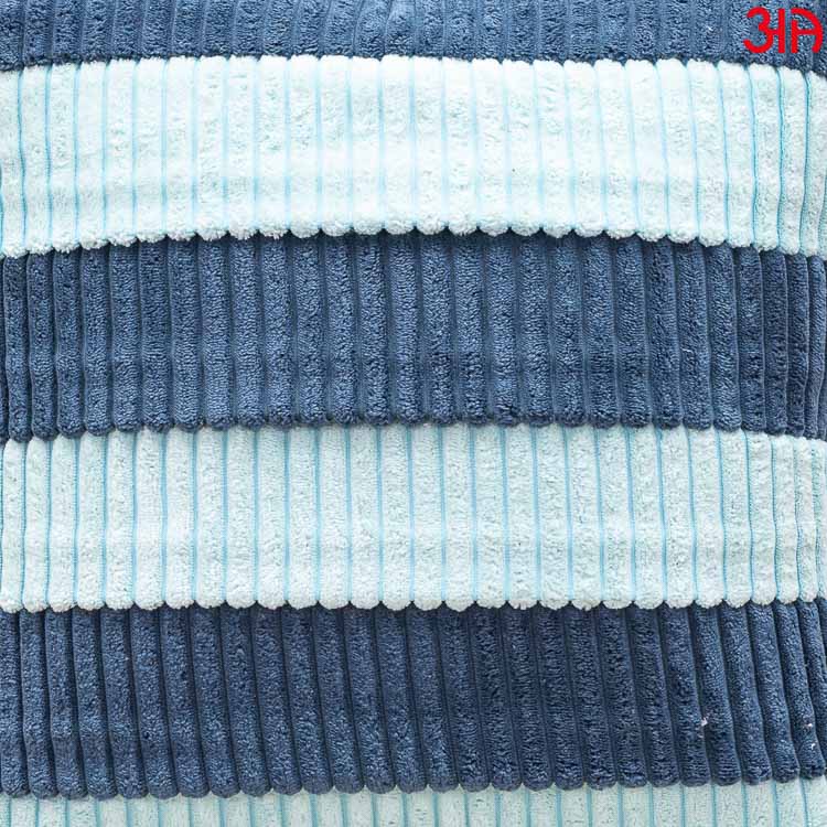 Aqua Blue Fur Stripe Cushion3
